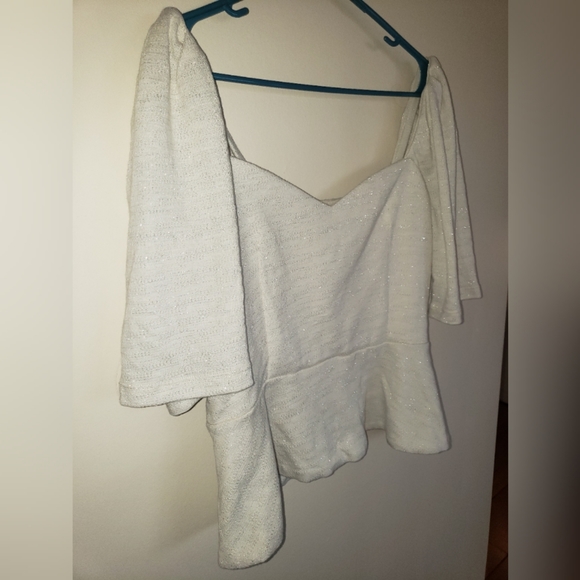 NWT Anthro Porridge Ivory & Silver Sweetheart Top - Picture 4 of 7